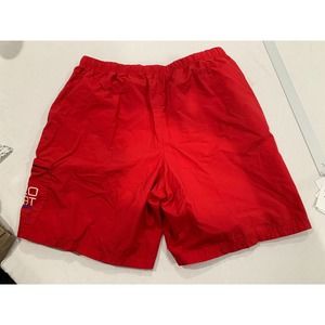 Polo Sport Ralph Lauren Logo Swim Trunks Mens RED Lined Nylon Size L